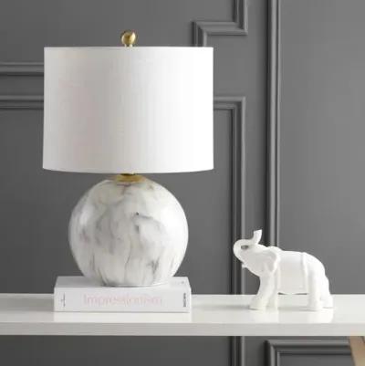 Ridley Faux Marble Table Lamp - White