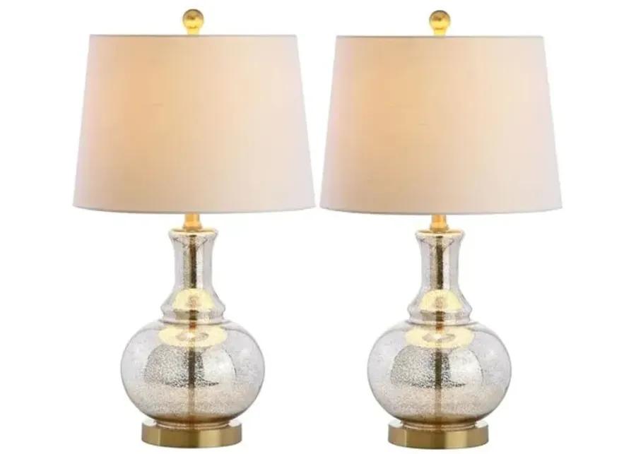 Set of 2 Holland Table Lamps - Silver