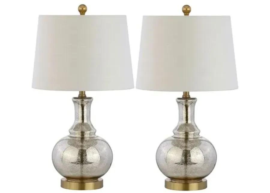 Set of 2 Holland Table Lamps - Silver