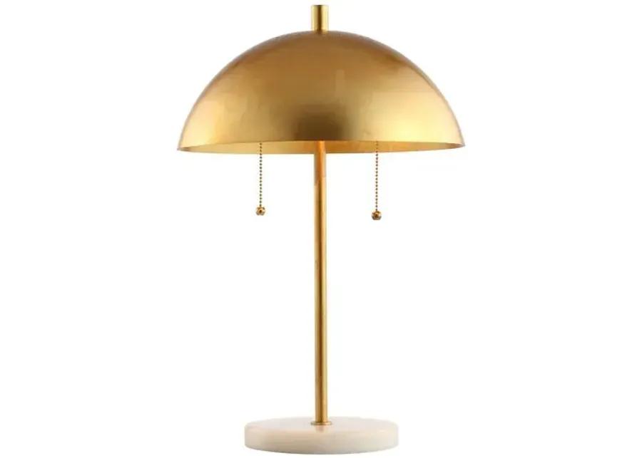 Elanora Marble Table Lamp - Gold Leaf/White