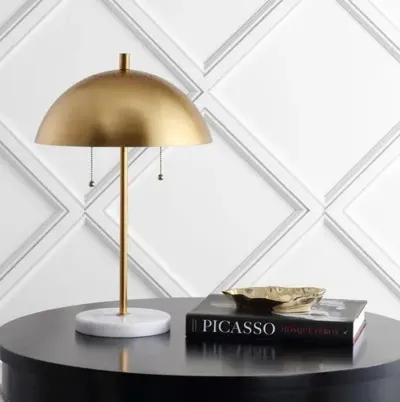 Elanora Marble Table Lamp - Gold Leaf/White