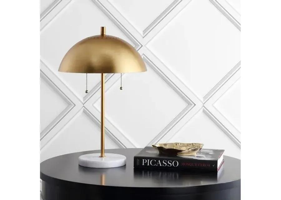 Elanora Marble Table Lamp - Gold Leaf/White