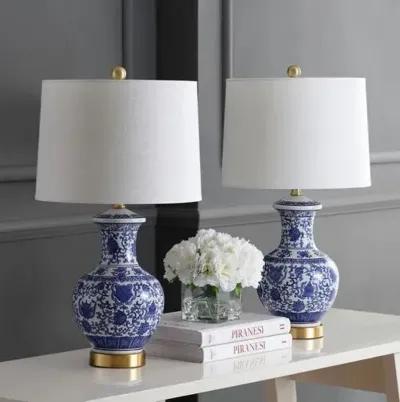 Set of 2 Cormac Chinoiserie Table Lamps - Blue/White