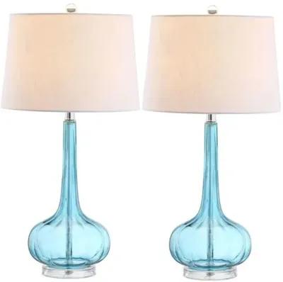 Set of 2 Geneva Glass Table Lamps - Blue