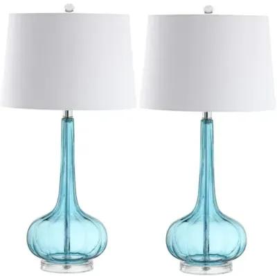 Set of 2 Geneva Glass Table Lamps - Blue