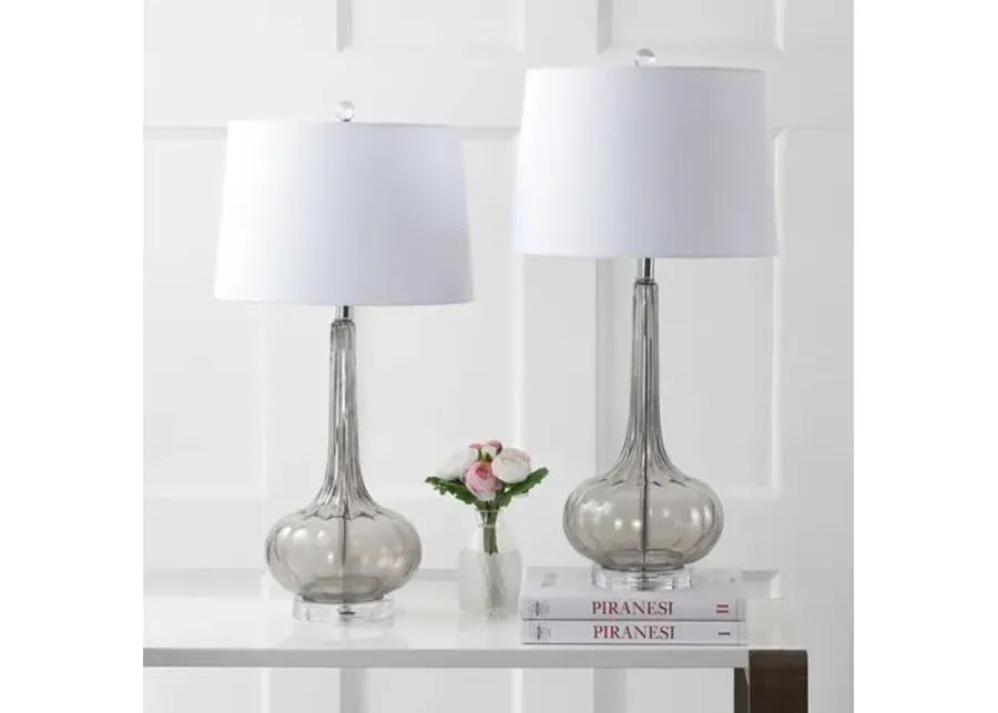 Set of 2 Geneva Glass Table Lamps - Gray