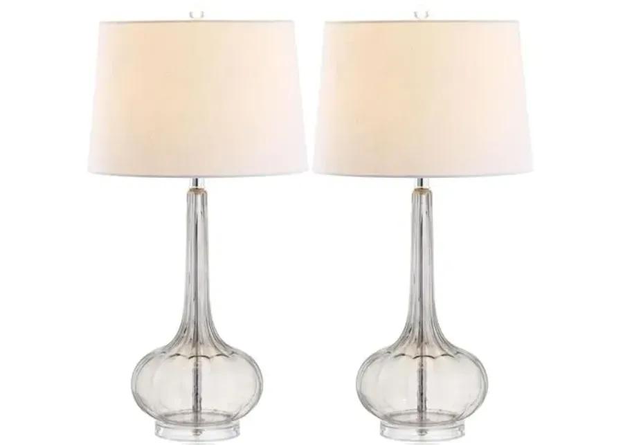 Set of 2 Geneva Glass Table Lamps - Gray