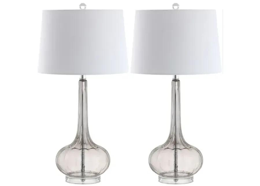 Set of 2 Geneva Glass Table Lamps - Gray