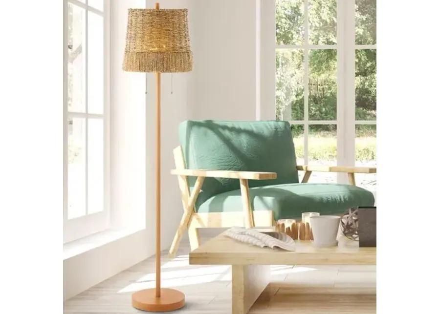 Lorelai Rattan Floor Lamp - Brown