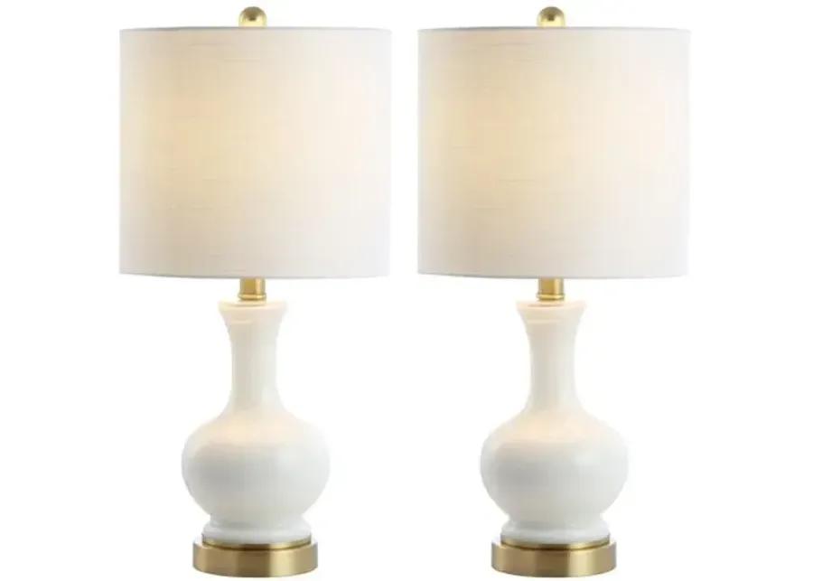 Set of 2 Saskia Table Lamps - White