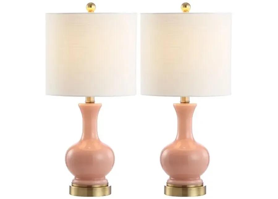 Set of 2 Saskia Table Lamps - Pink