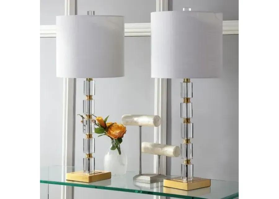 Set of 2 Odette Table Lamps - Clear/Gold