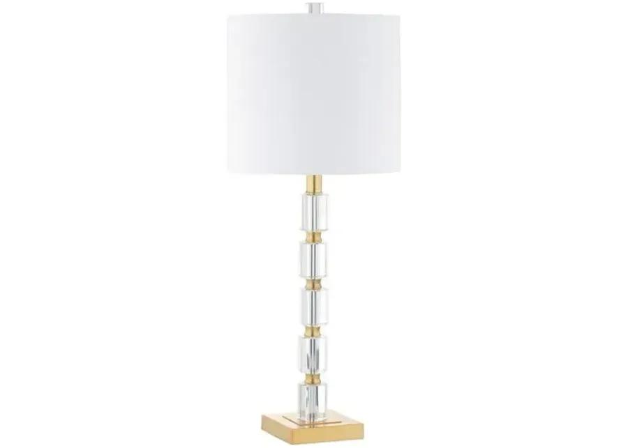 Set of 2 Odette Table Lamps - Clear/Gold