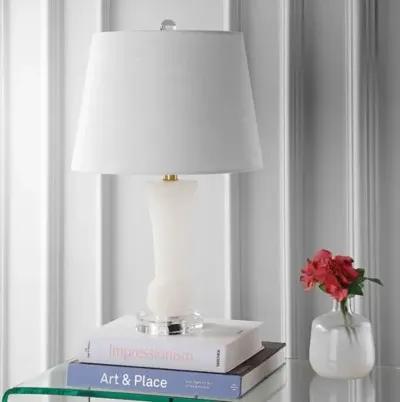 Tallulah Alabaster Table Lamp - White/Gold Leaf