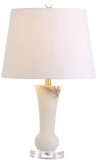 Tallulah Alabaster Table Lamp - White/Gold Leaf