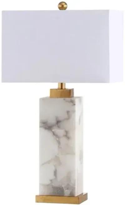 Kaiya Alabaster Table Lamp - White/Gold Leaf