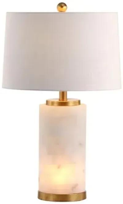 Tally Alabaster Table Lamp - White/Gold Leaf