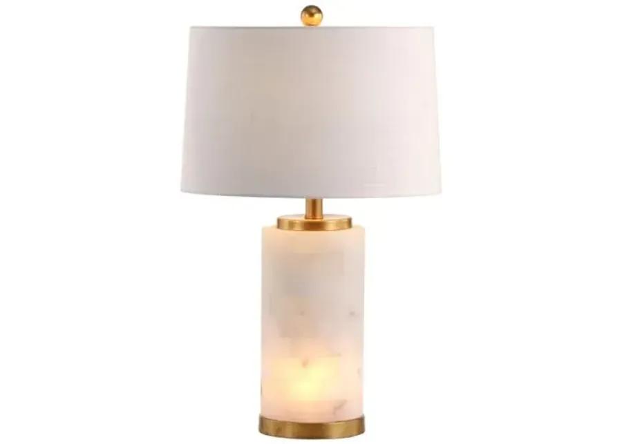 Tally Alabaster Table Lamp - White/Gold Leaf