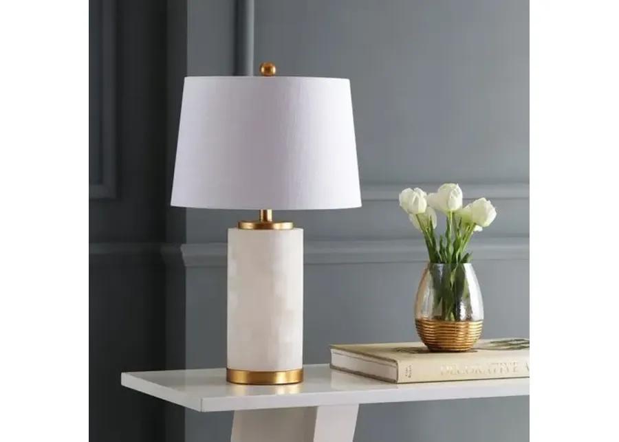 Tally Alabaster Table Lamp - White/Gold Leaf