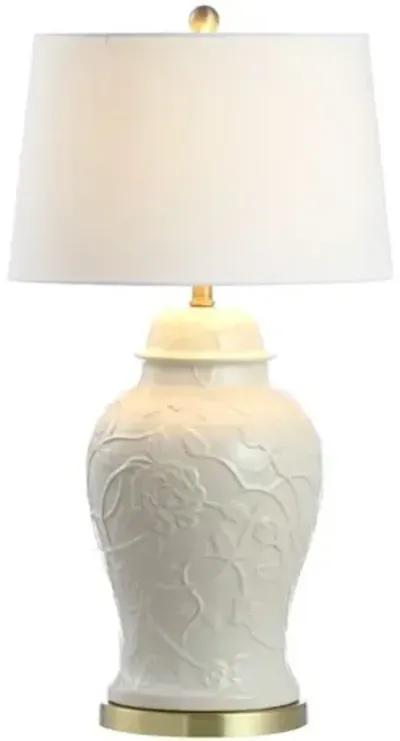 Fitzgerald Floral Table Lamp - Cream - Ivory