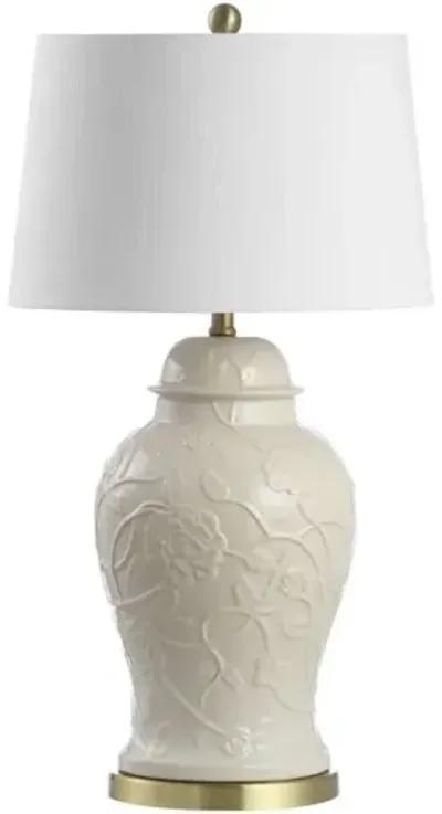 Fitzgerald Floral Table Lamp - Cream - Ivory