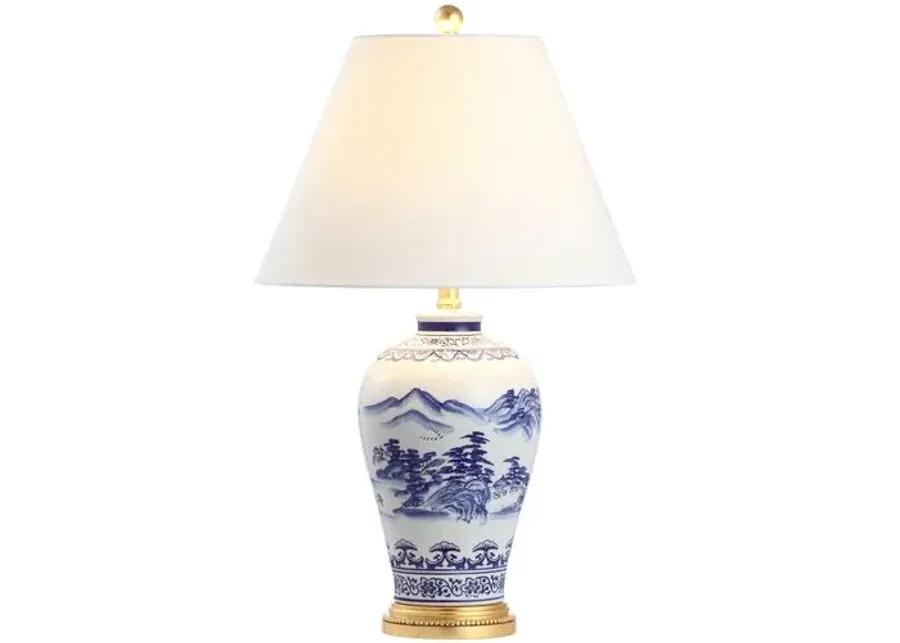 Vera Chinoiserie Table Lamp - Blue/White