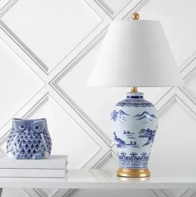 Vera Chinoiserie Table Lamp - Blue/White