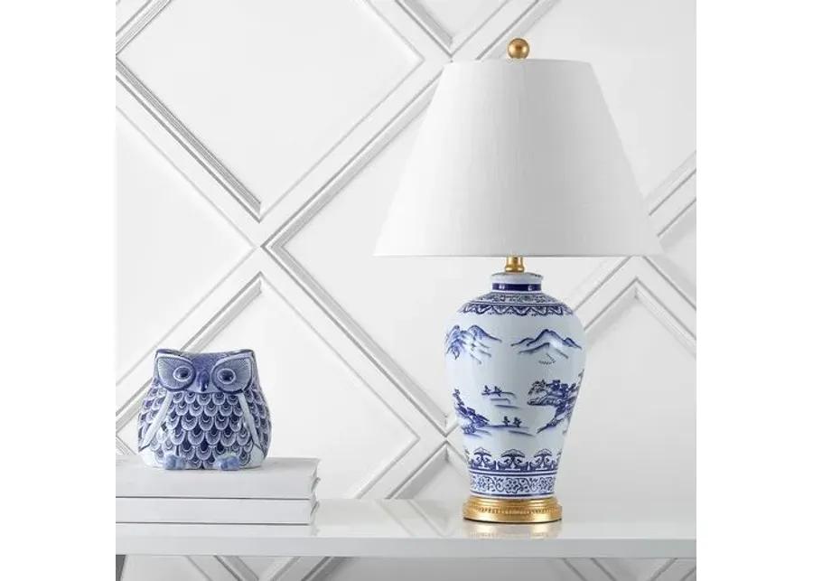 Vera Chinoiserie Table Lamp - Blue/White