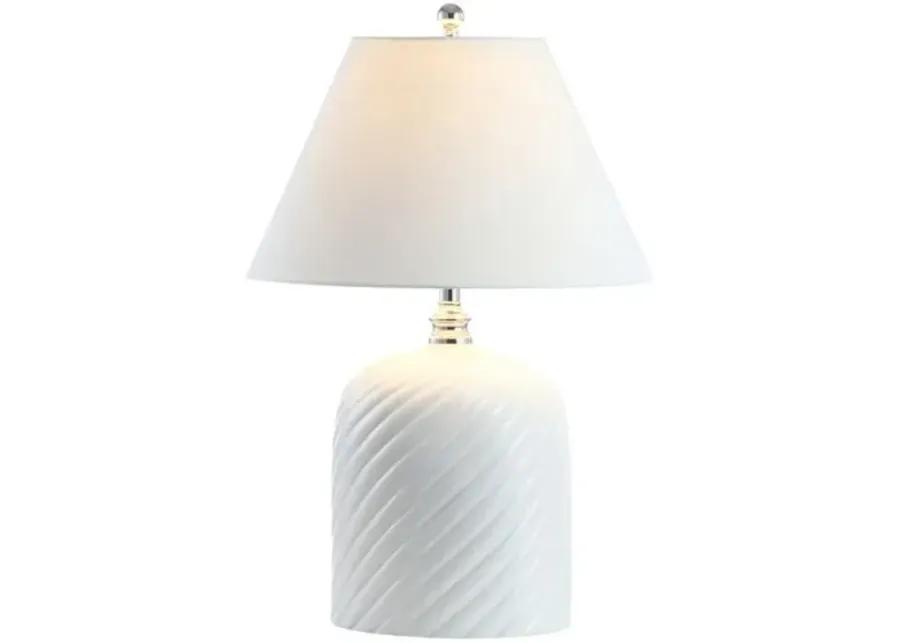 Nadir Swirl Table Lamp - White