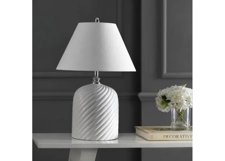 Nadir Swirl Table Lamp - White