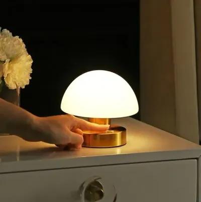 Xen Mushroom Portable LED Table Lamp - Gold