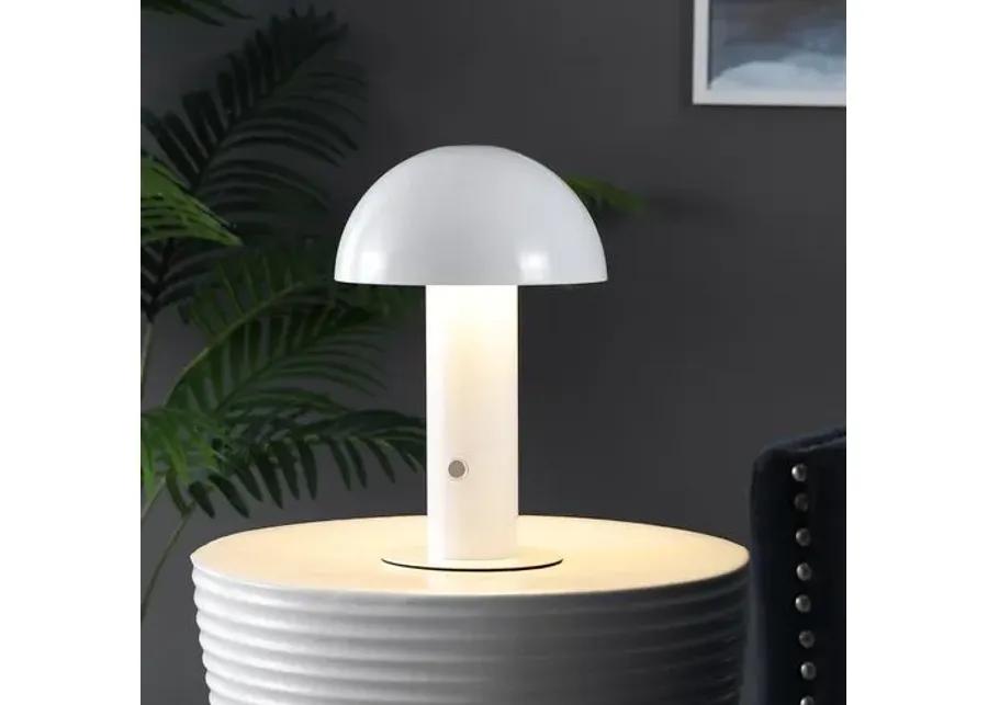 Colter Mushroom Portable LED Tall Table Lamp - White