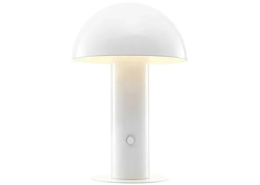 Colter Mushroom Portable LED Tall Table Lamp - White