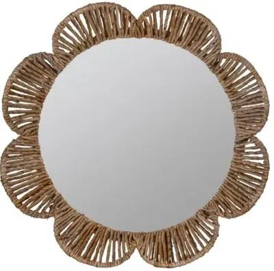 Niki Oversized Banana Leaf Wall Mirror - Natural