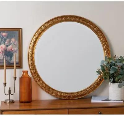 Laurel Round Wall Mirror - Gold Leaf - Erin Gates