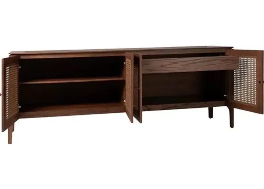 Miguel 4-Door Cane Buffet - Brown