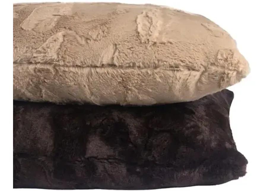 Isla 14x20 Faux Fur Lumbar Pillow - Espresso - The Piper Collection