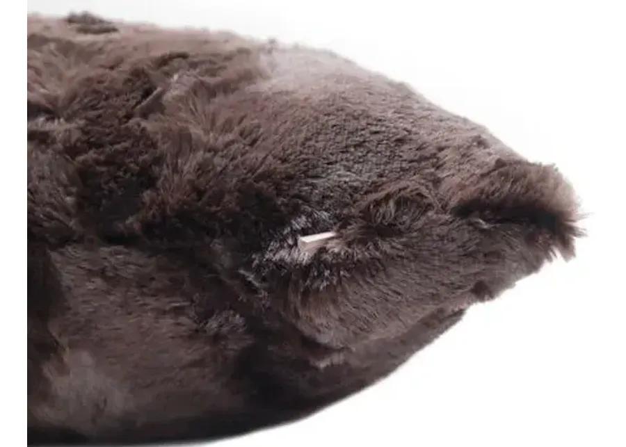 Isla 14x20 Faux Fur Lumbar Pillow - Espresso - The Piper Collection