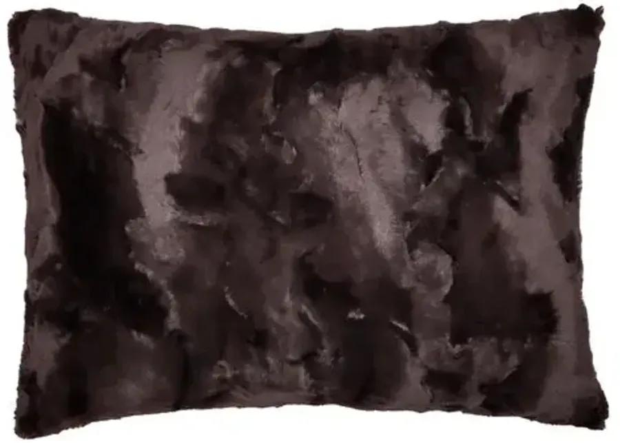 Isla 14x20 Faux Fur Lumbar Pillow - Espresso - The Piper Collection