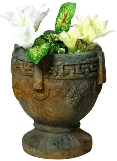 14" Grecian Urn - Deep Sea - Handcrafted - Brown