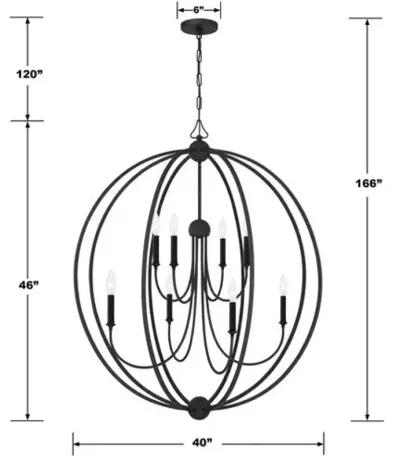 Sylvan Chandelier - Black Forged - Crystorama