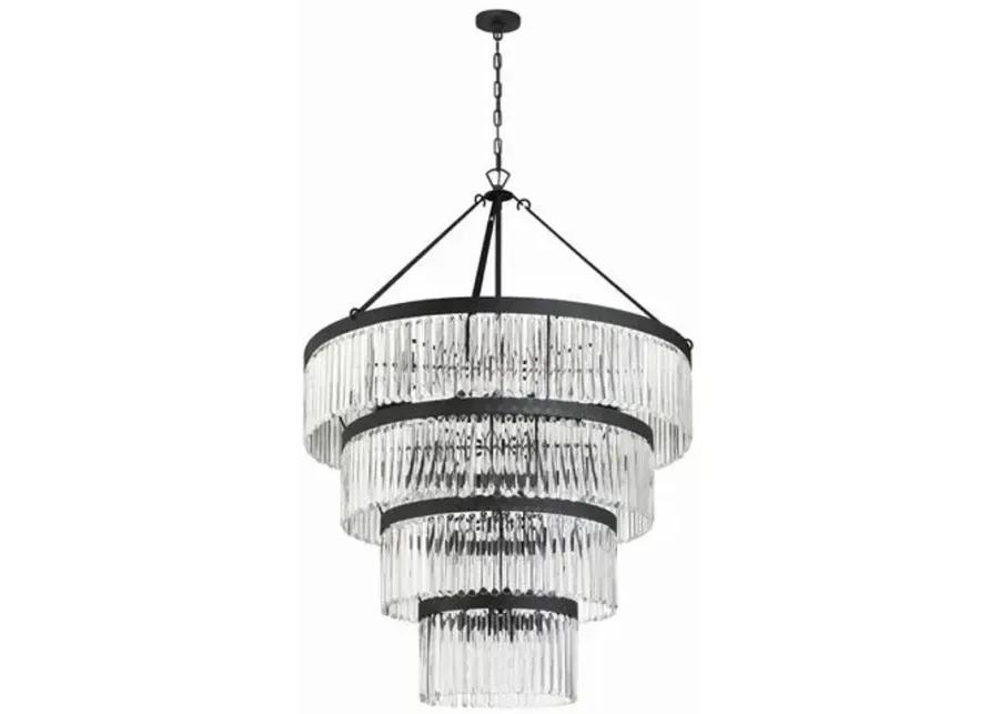 Emory Tiered Chandelier - Crystorama - Black