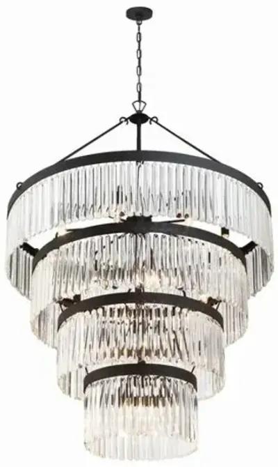 Emory Tiered Chandelier - Crystorama - Black