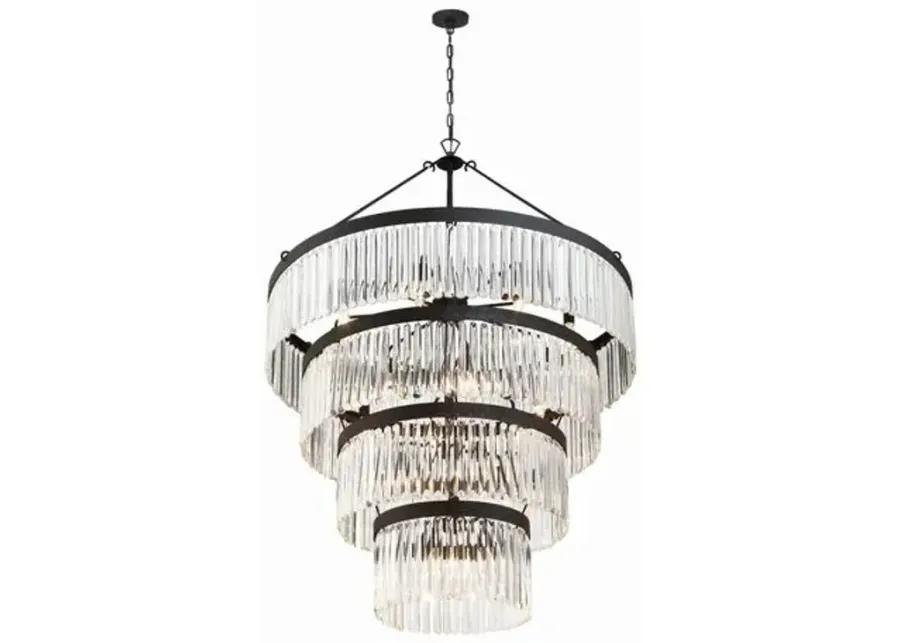 Emory Tiered Chandelier - Crystorama - Black