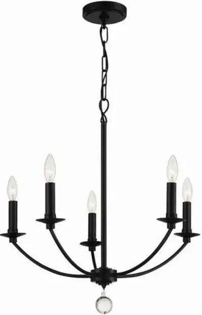 Mila 5-Light Chandelier - Black - Crystorama