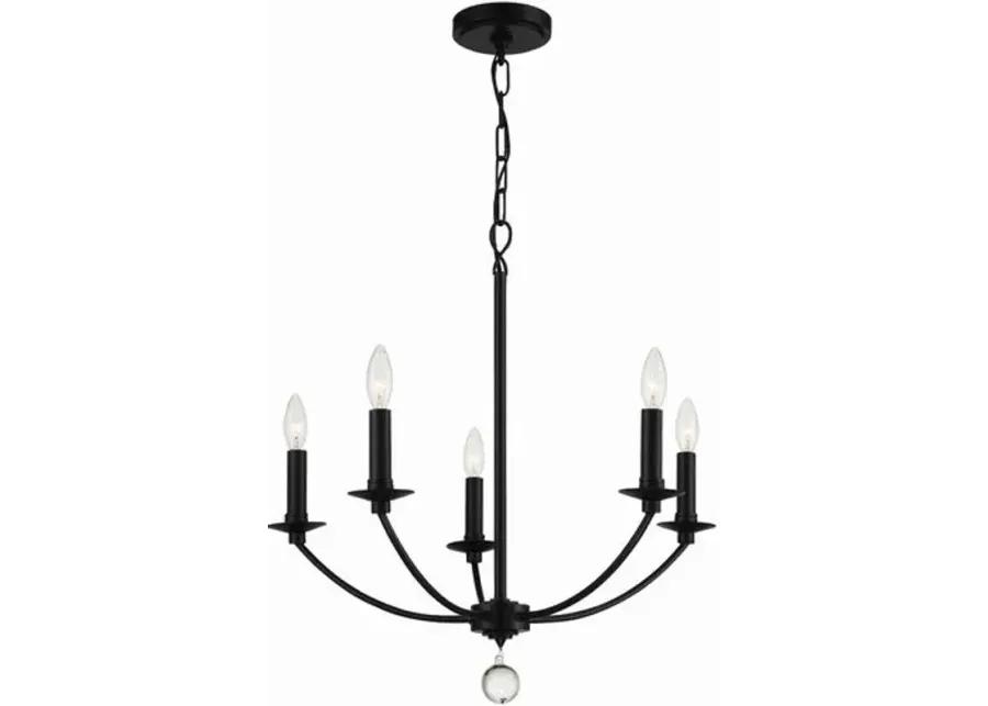 Mila 5-Light Chandelier - Black - Crystorama