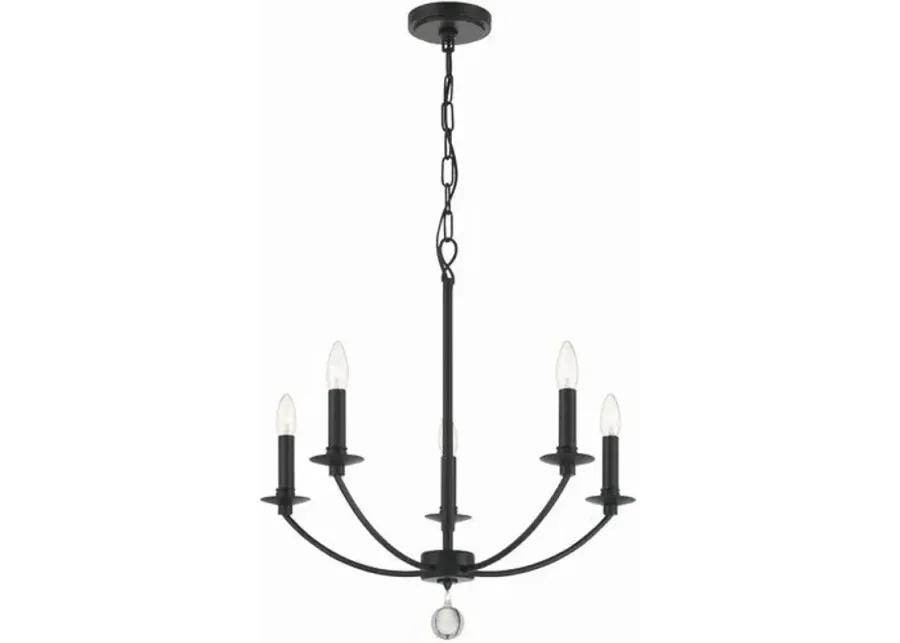 Mila 5-Light Chandelier - Black - Crystorama