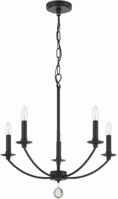 Mila 5-Light Chandelier - Black - Crystorama