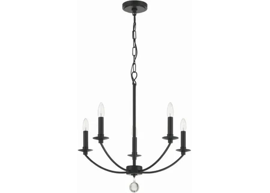 Mila 5-Light Chandelier - Black - Crystorama