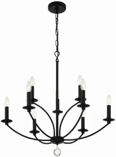 Mila 9-Light Chandelier - Black - Crystorama